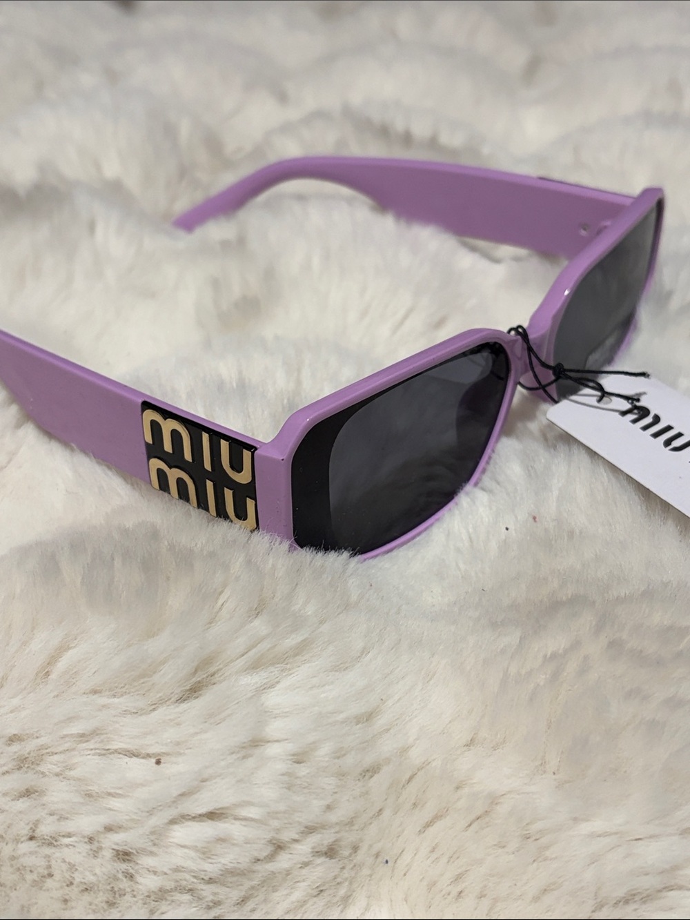 Lilac Chunky Frame Sunglasses with Dark Lenses